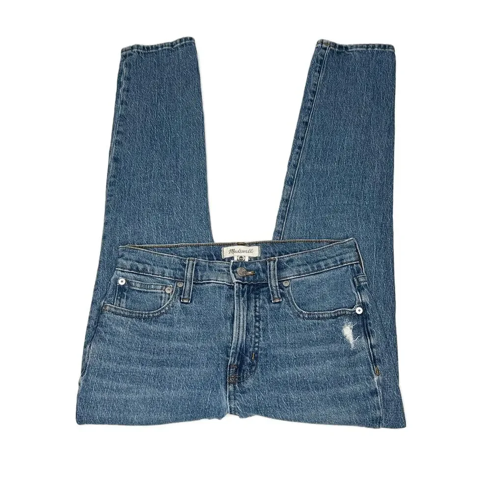 Madewell Mid-Rise Perfect Vintage Ripped Knee Jeans Ainsdale Wash sz 24